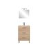 Meuble de salle de bains sur pieds bois L 60 cm 3 tiroirs avec vasque et miroir Volta