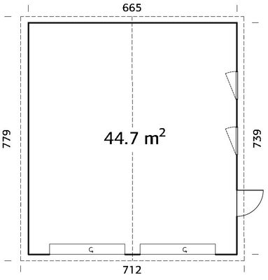 Garage bois Bois Naturel  Andre 44,7m2 Livraison à domicile incluse
