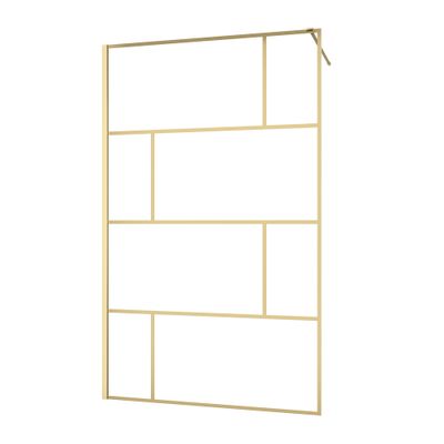 Paroi de douche à l'italienne 120x195 cm profilé or verre transparent 5 mm Bricks - AURLANE