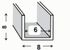 Profilé U aluminium brut 8 x 8 x 8 x 1 mm intérieur 6 mm 2 m CQFD