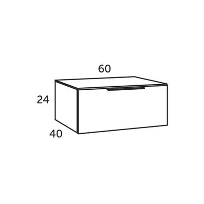 Meuble bas de salle de bains Lotus 1 tiroir L60 x H29 x P46 cm panneau de particules bois