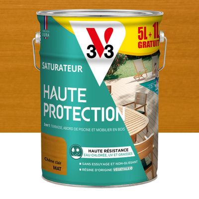 Saturateur Haute Protection chêne clair mat 5 L + 1 L Gratuit - V33