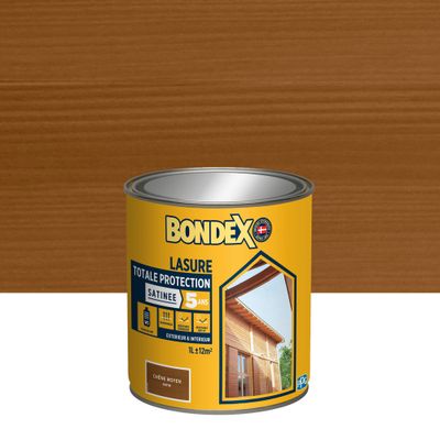 Lasure totale protection 5 ans chêne moyen satin 1 L - BONDEX