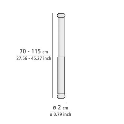 Tringle de douche télescopique 70 à 115 cm chromée, diamètre 20 mm
