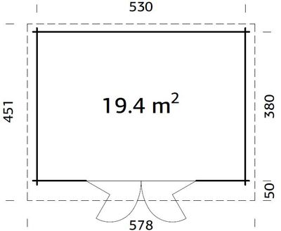 Studio de jardin en bois Lea - Portes pliantes - 19,4 m² intérieur - 26 m² hors-tout - Livraison à domicile incluse - PALMAKO