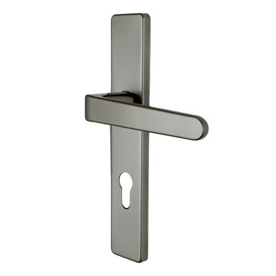 Poignées de porte sur plaques à cylindre double entraxe Celio gris ALPERTEC