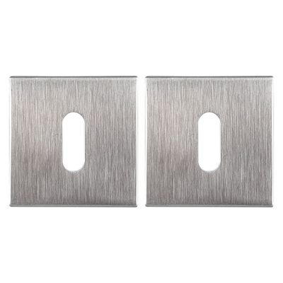 Rosaces de porte carrées à clé Mira aluminium nickel mat 50 x 50 mm ALPERTEC