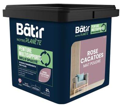 Peinture multi supports mat rose cacatoes 2 L - BATIR NOTRE PLANETE