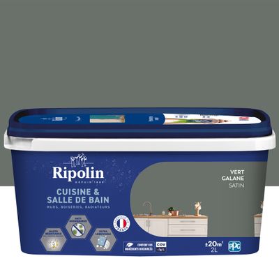Peinture Cuisine & Bain Vert Galane 2 L - RIPOLIN