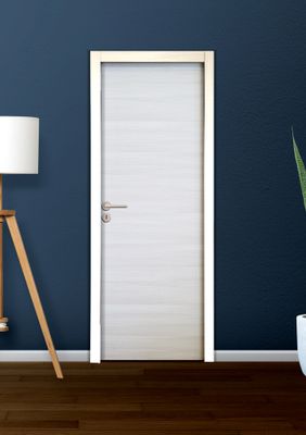 Bloc-porte postformé H.204 x l.73 cm décor mélaminé IVOIRE poussant droit - SMIS