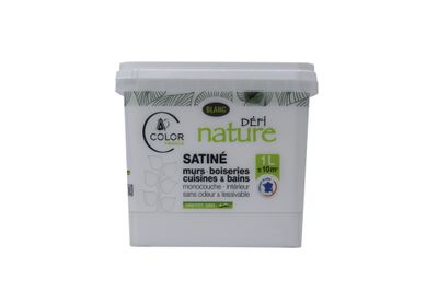 Peinture naturelle murale Blanc satin 1 L - DEFI NATURE