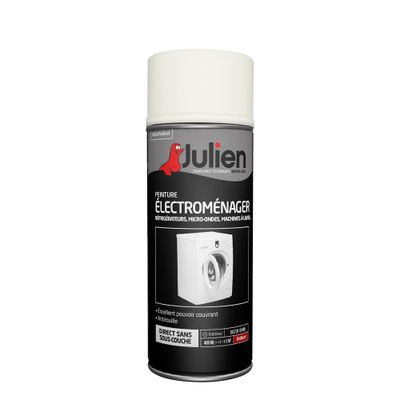 Bombe de peinture pour électroménager blanc brillant 400 mL - JULIEN