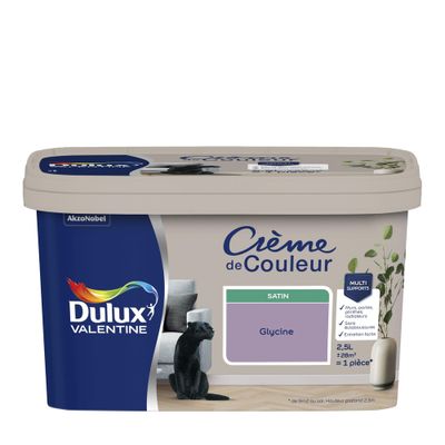 Peinture crème de couleur Glycine Satin 2,5 L - DULUX VALENTINE
