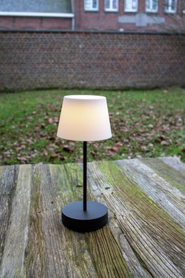 Lampe à poser rechargeable LED Fionnie noir IP44 blanc chaud - TIBELEC