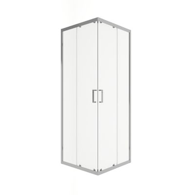 Accès d'angle coulissant 70x70x185 cm profilé chrome verre transparent 4 mm Primera - OCEA