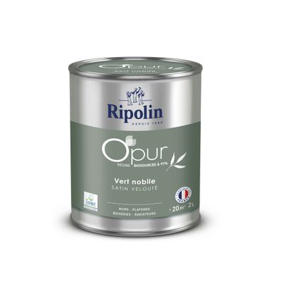 Peinture O'PUR Satin VERT NOBILE 2 L - RIPOLIN