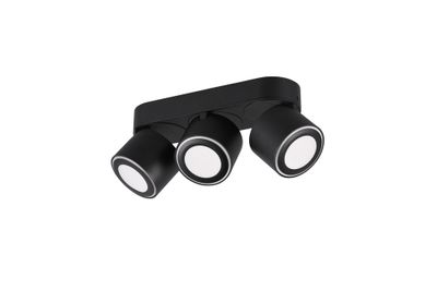 Réglette TAURUS noir LED 3x5W 3x450 lumens blanc chaud - TRIO