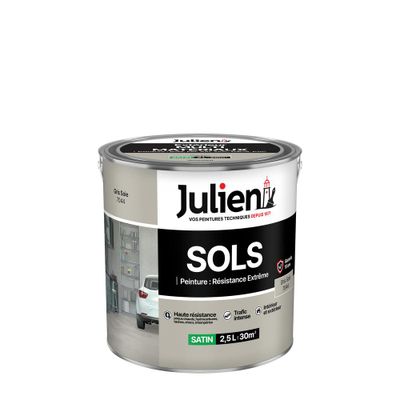 Peinture sol extrême gris soie RAL 7044 2,5L JULIEN