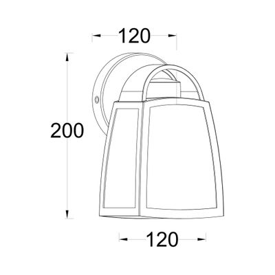 Applique extérieur E27 Kelsey S noir IP44  40W - COREP