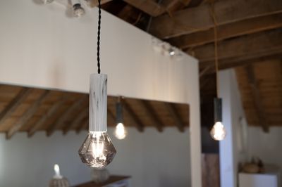 Douille électrique E27 métal effet marbre blanc - TIBELEC