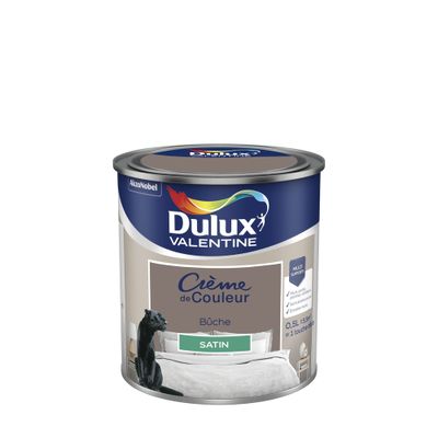 Peinture crème de couleur Bûche Satin 0.5 L - DULUX VALENTINE