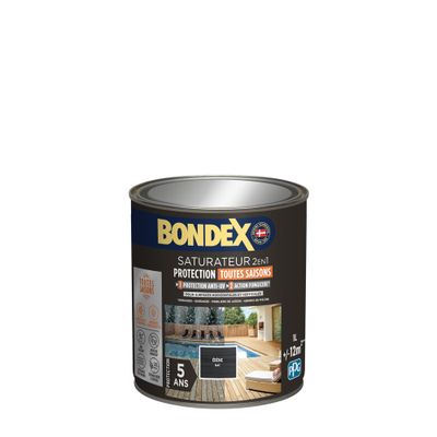 Saturateur 2 en 1 protection 5 ans ébène mat 1 L - BONDEX