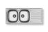 Evier de cuisine inox gris 116x50 cm 2 bacs 1 egouttoir Sparta - NORD INOX