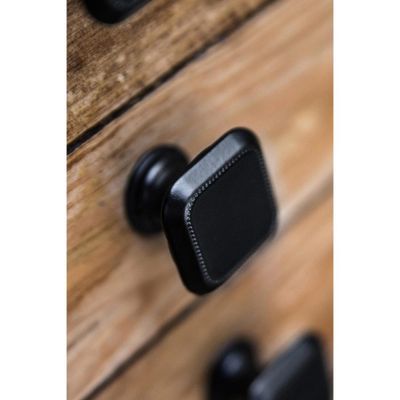 Bouton de meuble carré noir mat 30 x 30 mm par 4 REI