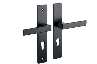 Poignées de porte sur plaques à cylindre Loft noir mat ALPERTEC