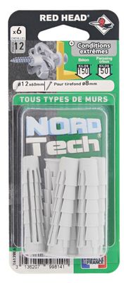 Chevilles Nortech 12 x 60 mm par 6 RED HEAD
