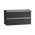 Caisson de salle de bains Thana 2 tiroirs L100 x H55 x P45 cm panneau de particules anthracite mat