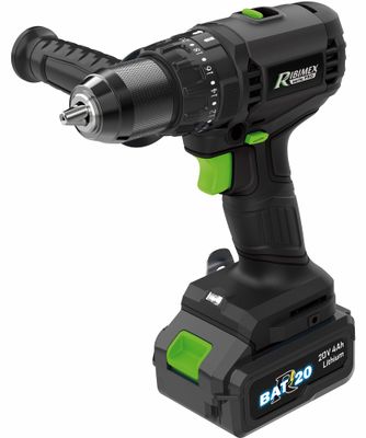 Perceuse-visseuse à percussion Brushless 20 V avec batteries 2.0 et 4.0 Ah, chargeur et accessoires RBAT20 - RIBIMEX