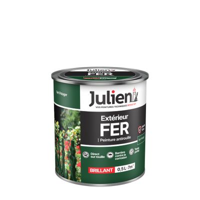 Peinture fer antirouille vert potager brillant 0,5 L - JULIEN