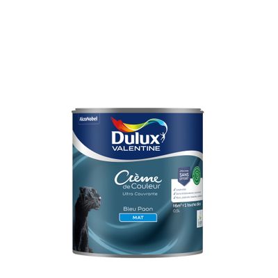 Peinture crème de couleur Bleu Paon mat 0,5L - DULUX VALENTINE
