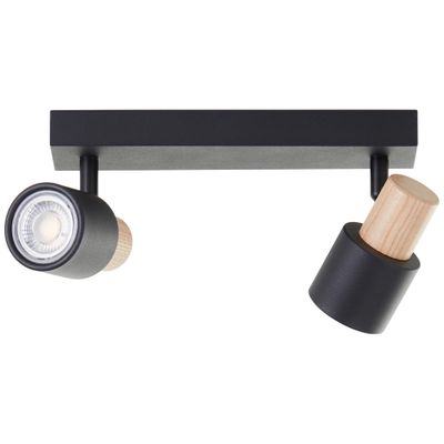 Réglette 2 spots GU10 2x10W noir - Pini BRILLIANT