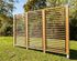 Panneau brise vue persienne avec ventelles mobiles en bois traité L 100 x H 200 cm, Livraison à domicile incluse - HABRITA