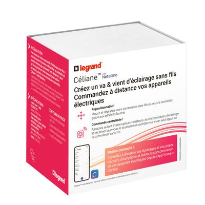 Commande connectée sans fil + plaque Blanc - Céliane with Netatmo LEGRAND