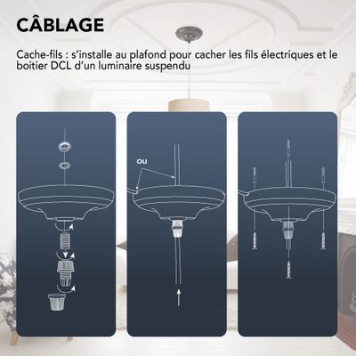 Rosace de luminaire céramique diamètre 105 mm noir 1 sortie TIBELEC