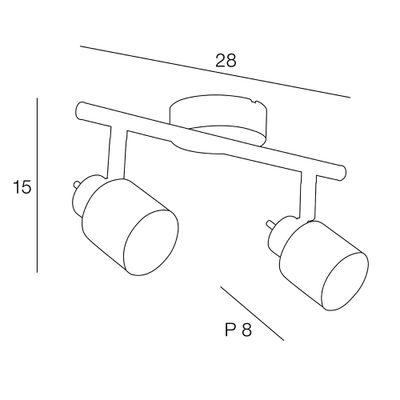 Réglette 2 spots GU10 Logan blanc 2x5W 700 Lumens - COREP