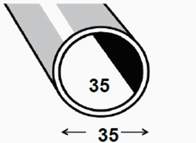 Tube rond acier profilé à froid verni 35 x 1,5 mm 1 m CQFD