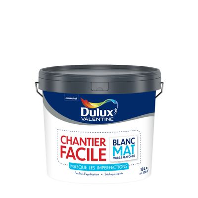 Peinture chantier facile blanc mat 10 L - DULUX VALENTINE