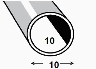Tube rond aluminium anodisé incolore 10 x 1 mm 1 m CQFD