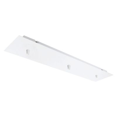 Plafonnier métal 12x55 cm blanc 3 sorties - TIBELEC