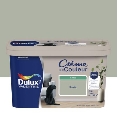 Peinture crème de couleur Saule Satin 2,5 L - DULUX VALENTINE