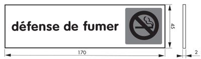 Plaque signalétique adhésive Défense de fumer 170 x 45 mm THIRARD