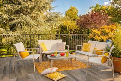 Salon de jardin EVA aluminium blanc 6 places - JARDILINE