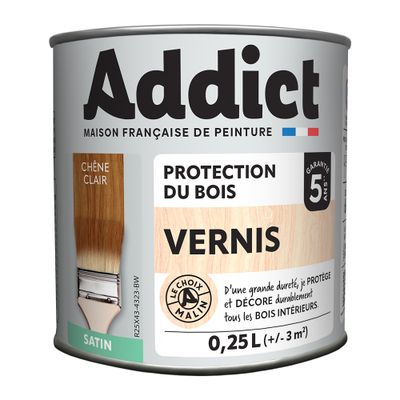 Vernis bois satin chêne clair 250 mL - ADDICT