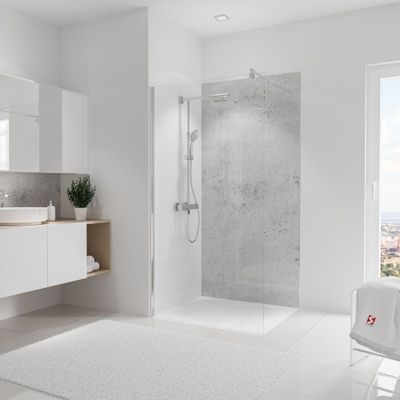 Panneau mural de douche 100x210 cm décor pierre gris DécoDesign Brio - SCHULTE