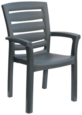 Fauteuil de jardin AMAZON polypropylène anthracite - GRANDSOLEIL