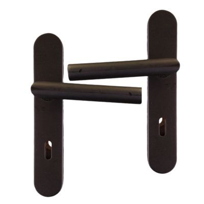 Poignées de porte sur plaques à clé double entraxe Edison noir ALPERTEC
